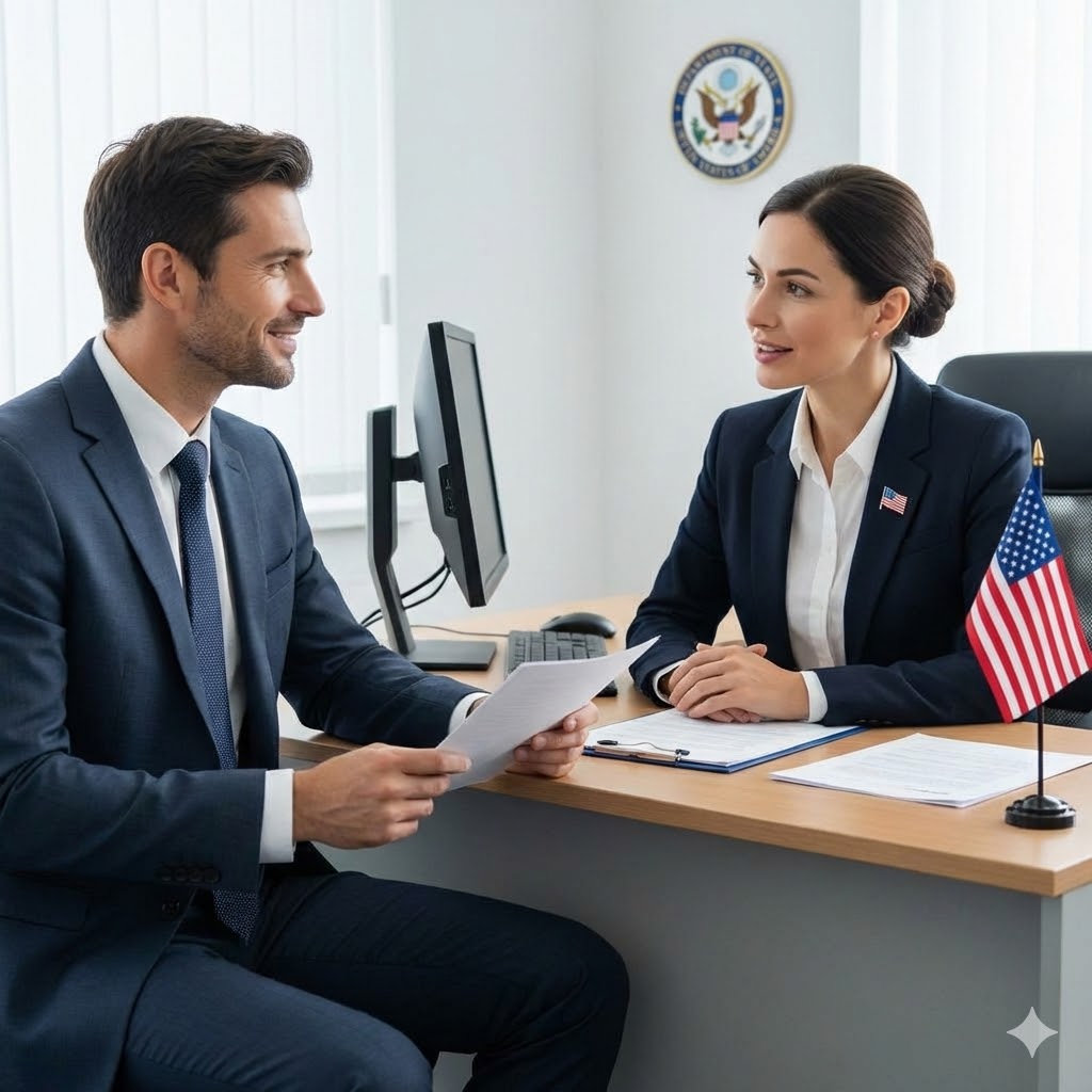 الاستعداد لمقابلة فيزا أمريكا