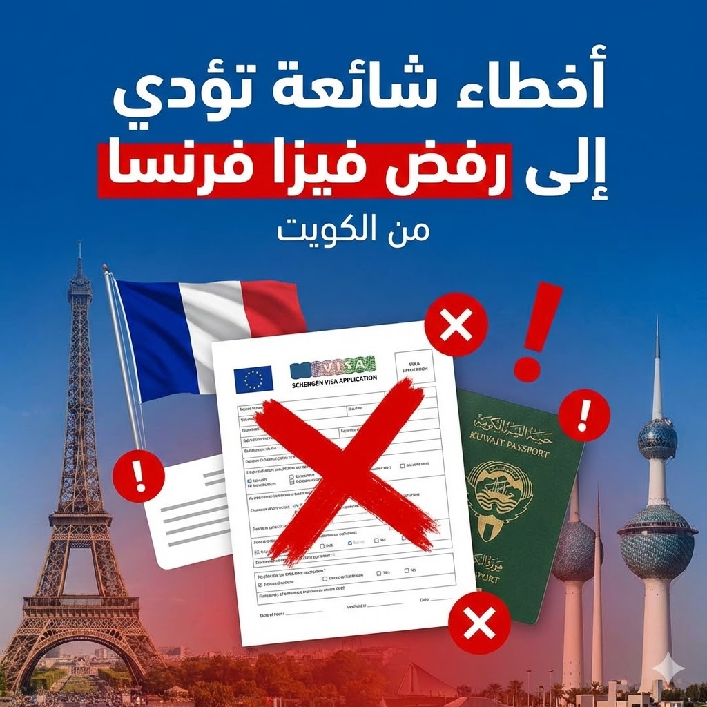رفض فيزا فرنسا من الكويت أخطاء شائعة تؤدي إلى رفض فيزا فرنسا من الكويت