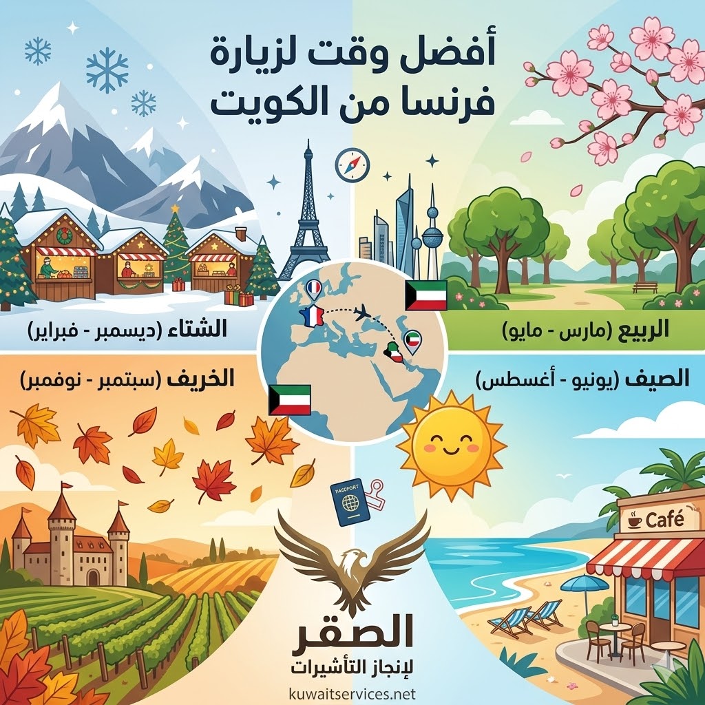 أفضل وقت لزيارة فرنسا من الكويت