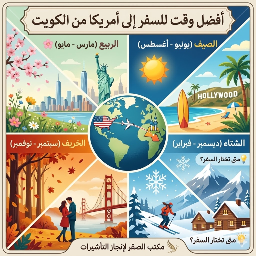 أفضل وقت للسفر إلى أمريكا من الكويت