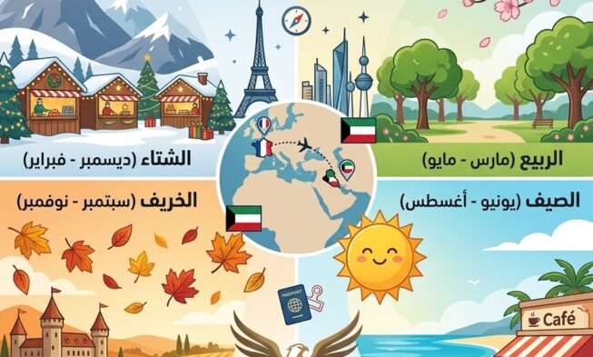 أفضل وقت لزيارة فرنسا من الكويت