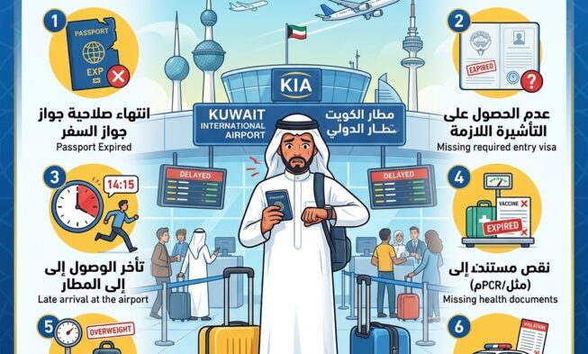 أخطاء تؤدي إلى تأخير إجراءات السفر من الكويت